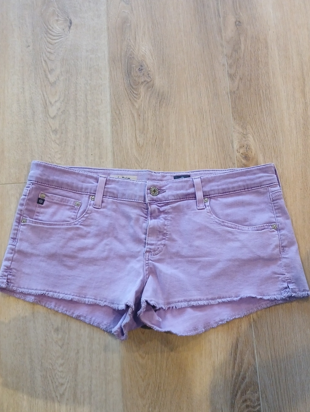 AG Adriano Goldschmied Lavender Denim Cutoff Shorts The Daisy Low Rise Short 32